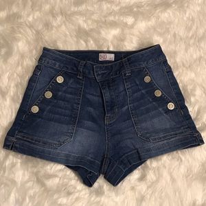 SO like new high waist jean shorts sz 5